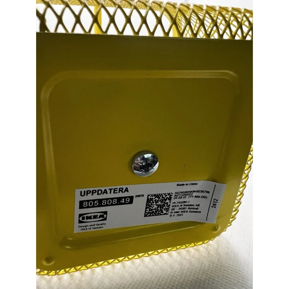 IKEA UPPDATERA Flatware Caddy Yellow 4 ¾ x 4 ¾